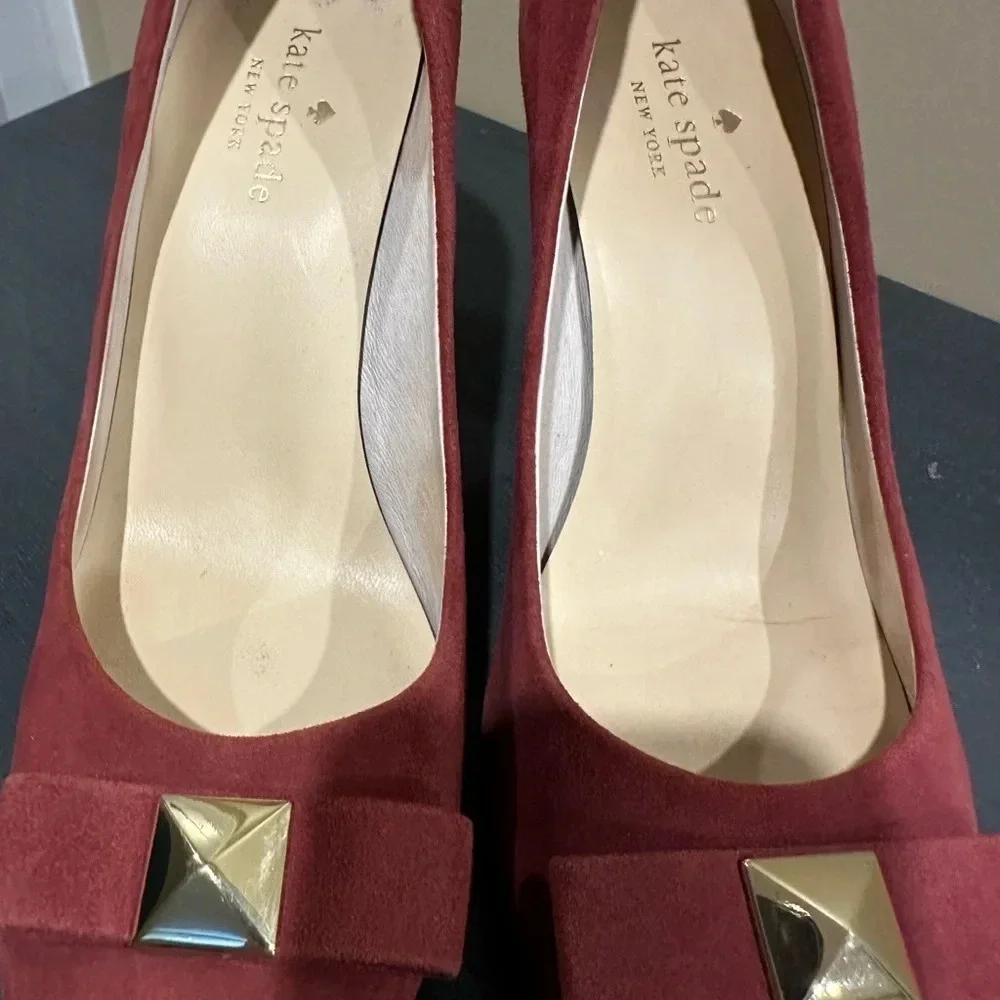 Kate Spade  gold bow heels size 7M in excellent condition - Picture 5 of 9